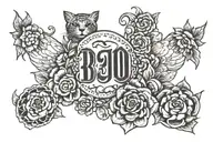 child's birthday date of birth tattoo design idea