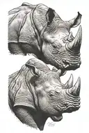 big 5 rhino head tattoo design idea