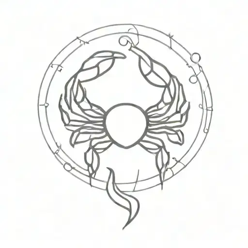 cancer zodiac sign tattoo design idea