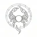 cancer zodiac sign tattoo design idea