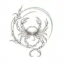 cancer zodiac sign tattoo design idea