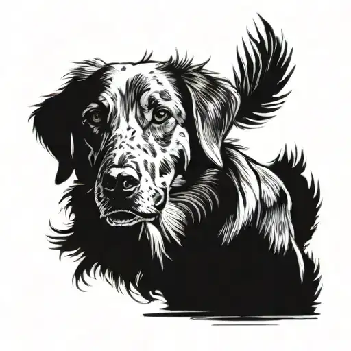 hunting dog tattoo design idea