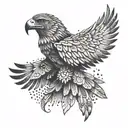 Intricate Aztec eagle design incorporating geometric patterns tattoo design idea