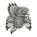 Aztec eagle warrior with spread wings tattoo design idea