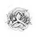 Uterus with roses tattoo design idea