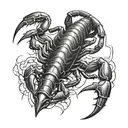 scorpion stabbed by switchblade knife tattoo design idea