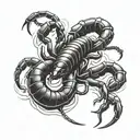 scorpion stabbed by switchblade knife tattoo design idea