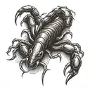 scorpion stabbed by switchblade knife tattoo design idea
