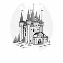 Lithuanian theme that incorporates historical elements like old money and Gediminas Tower tattoo design idea