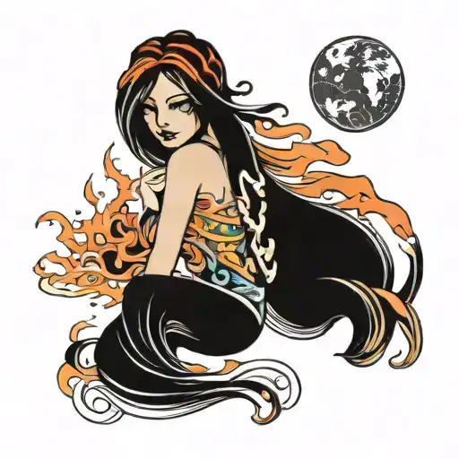 wind, water, earth, fire tattoo design idea