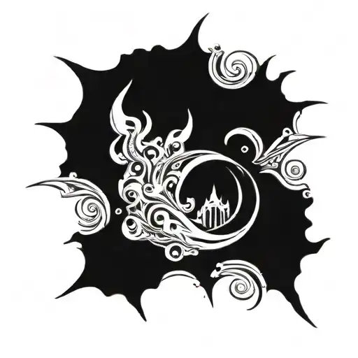 wind, water, earth, fire tattoo design idea