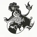 wind, water, earth, fire tattoo design idea