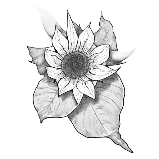 aster, morning glory, monstera leaves, and cardinal tattoo design idea