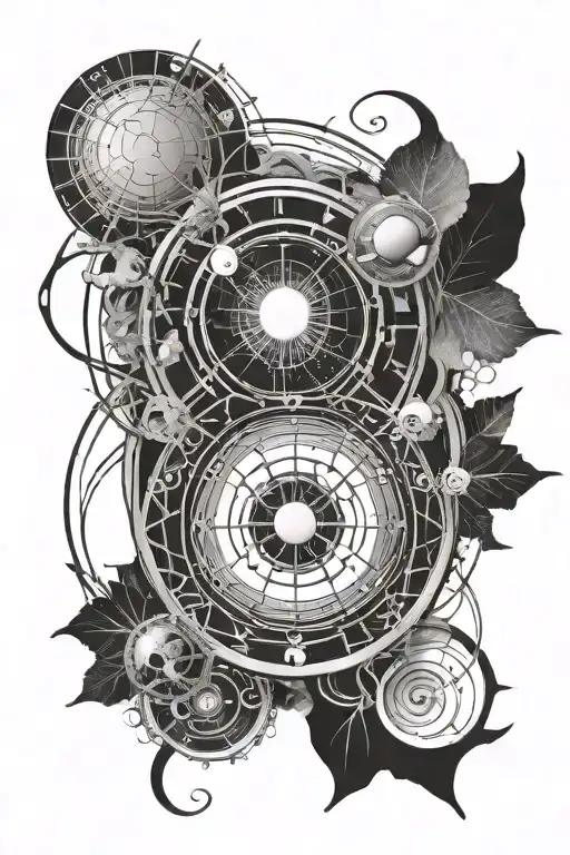 crop circle universe tattoo design idea