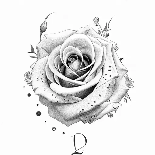 roses with birthday with numeral numbers tattoo design idea