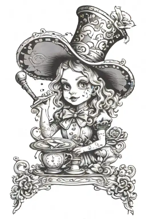 Alice In Wonderland usssr tattoo design idea