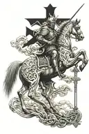 polish winged hussar Irish Catholic cross tattoo design idea