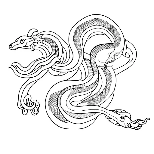 long snake tattoo design idea