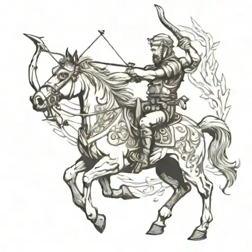 centaur archer shooting tattoo design idea