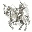 centaur archer shooting tattoo design idea