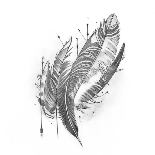 Three feathers tattoo design idea