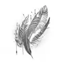 Three feathers tattoo design idea