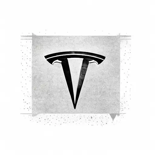 tesla car with tesla logo  tattoo design idea