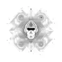 electro 808 techno future  tattoo design idea