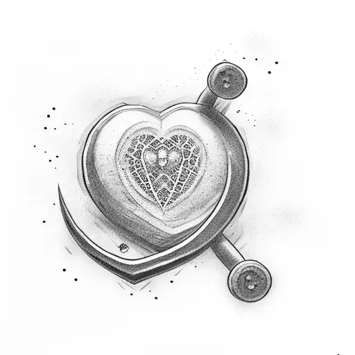 barbell break in shape of a heart tattoo design idea