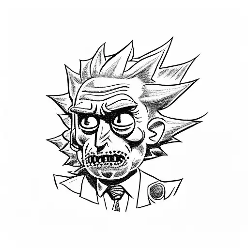 rick and morty tattoo design idea