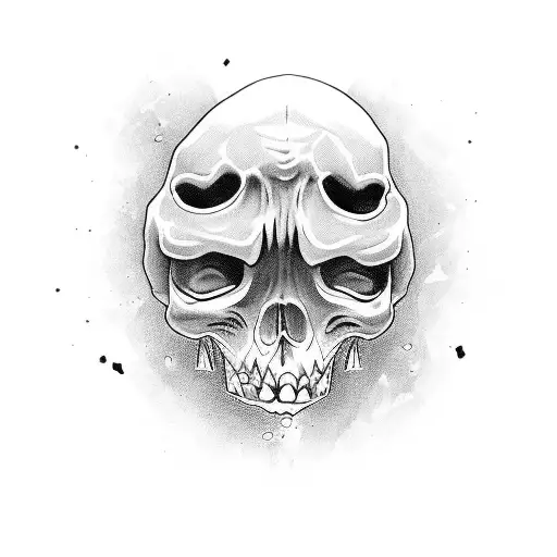 espada con número 97 y una cara tipo halloween  tattoo design idea