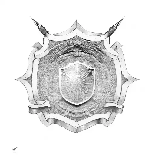 Roman shield tattoo design idea