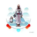 nomad venturer traveling monk tattoo design idea
