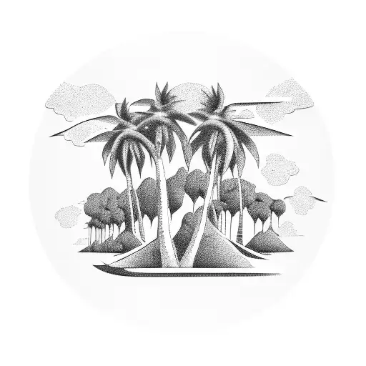 highway 98 sign with palm trees tattoo design idea