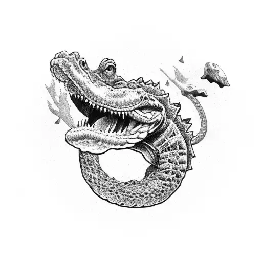 santa rosa beach inspired, highway 98, alligators tattoo design idea