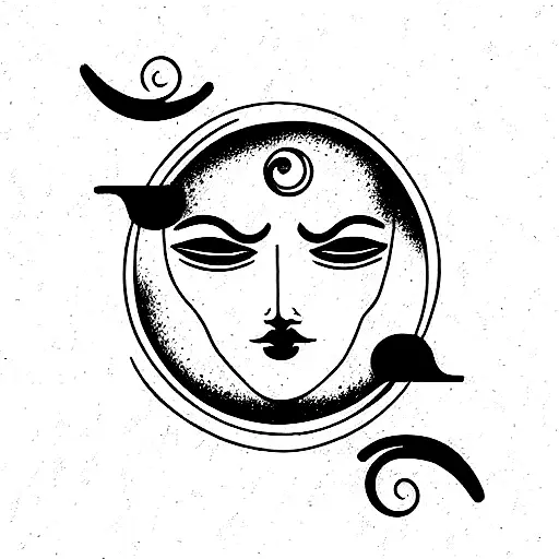 gemini libra sun moon tattoo design idea