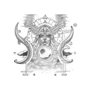 gemini libra sun moon tattoo design idea