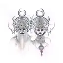 shiv and parvati tattoo design idea