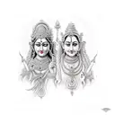 shiv and parvati tattoo design idea