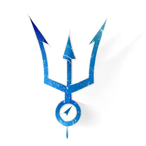 a blue arrow with an arrowhead in the middle tattoo design idea