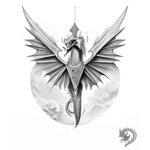 Dragon, raven, gemini, knight tattoo design idea