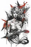 angel crying blood tears tattoo design idea