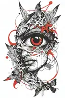 angel crying blood tears tattoo design idea