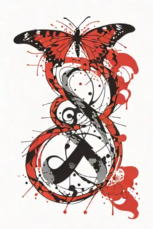 infinity symbol and letter C tattoo design idea