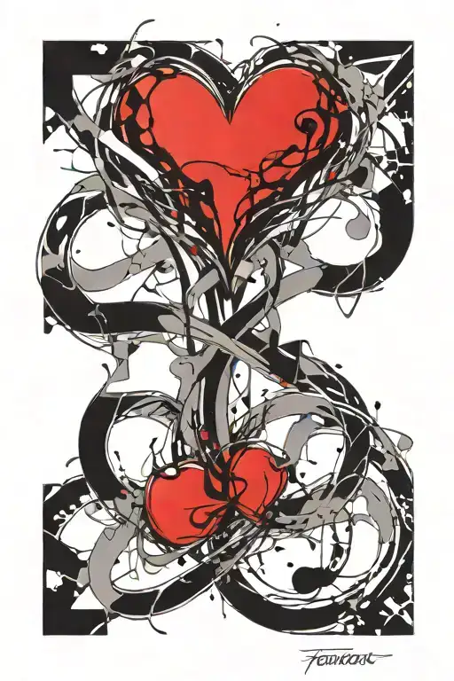 infinity symbol with heart intertwined tattoo design idea