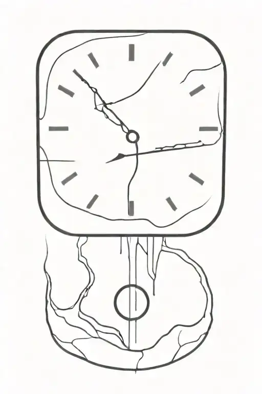 melting clock tattoo design idea