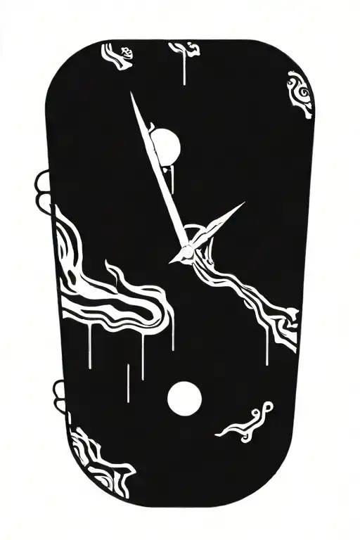 melting clock tattoo design idea