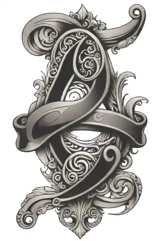 infinity symbol with letter C and letter L tattoo design idea