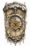persistence of memory dali melting clock tattoo design idea