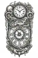 melting clock tattoo design idea
